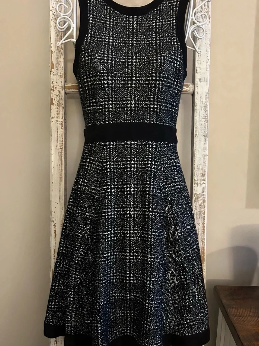 NWOT Kate Spade Black & White Tweed Fit-and-Flare Dress